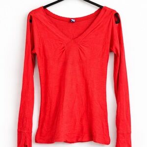 We The Free Red Fitted Top